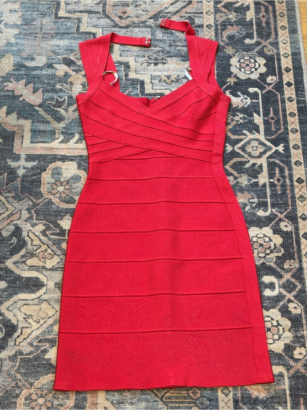 Herve Leger Red Bandage Sheath Dress XS